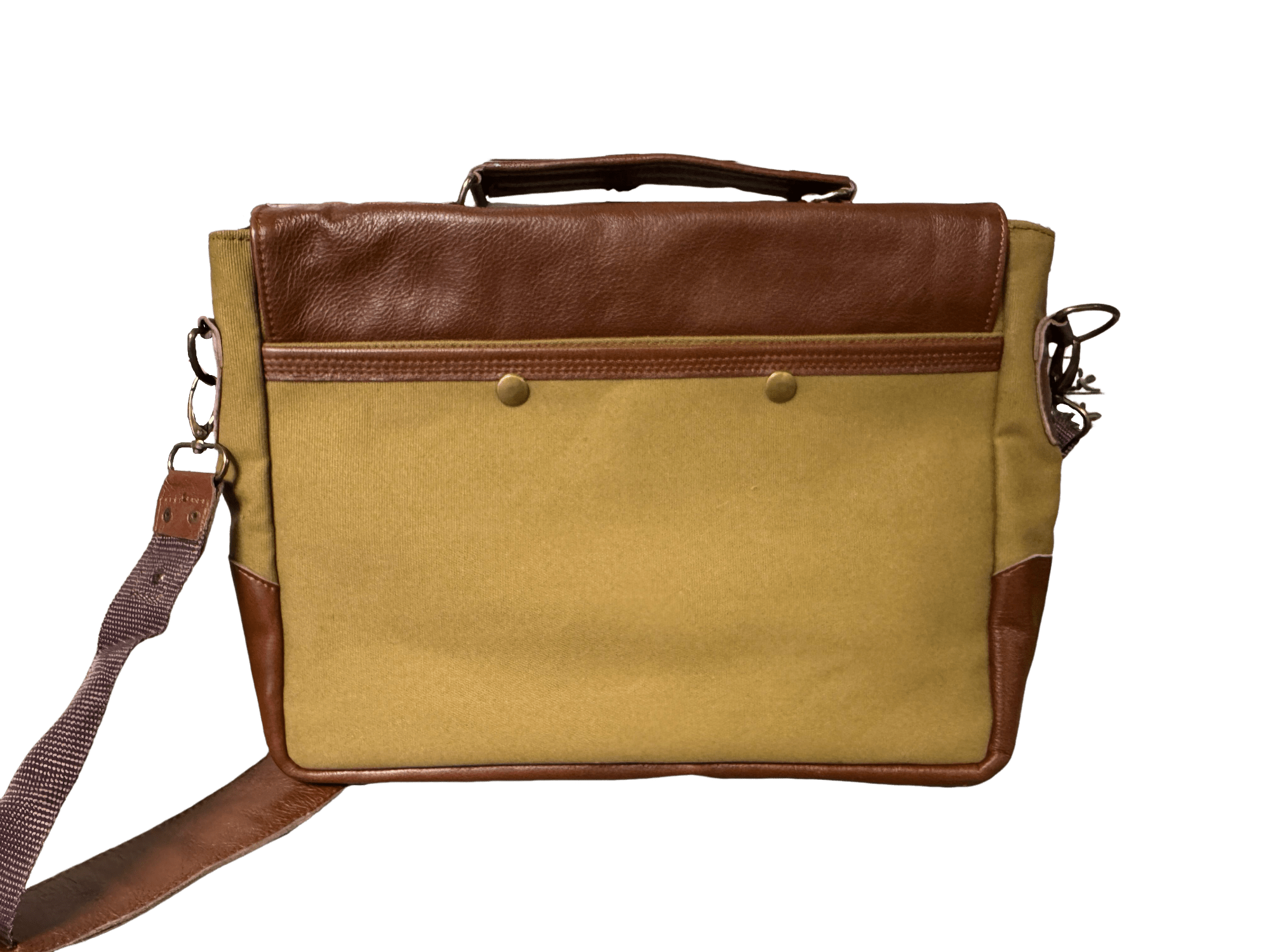 Leather and Canvas Laptop Bag - Image 3
