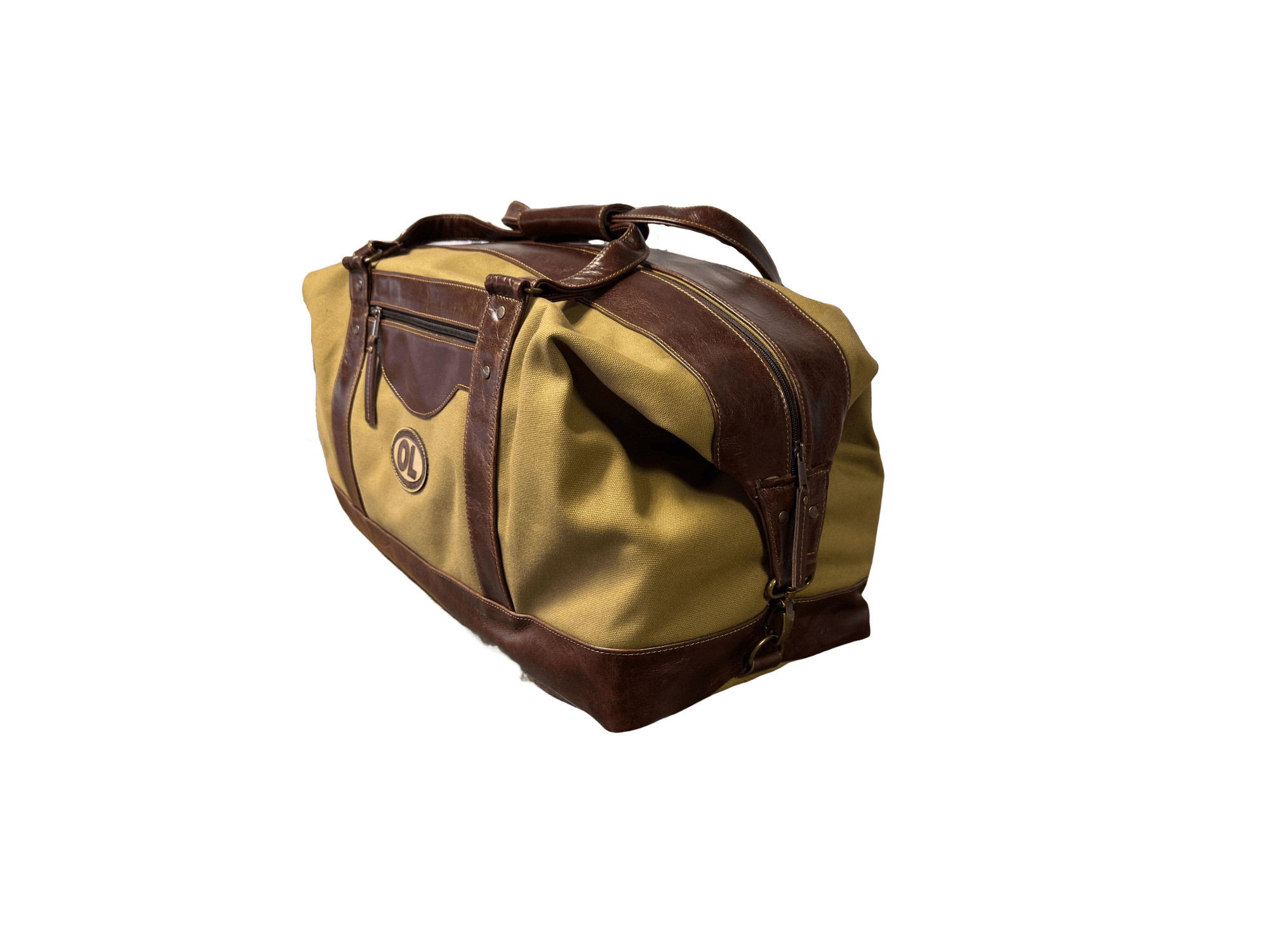 Leather and Canvas Luggage Bag - Image 3